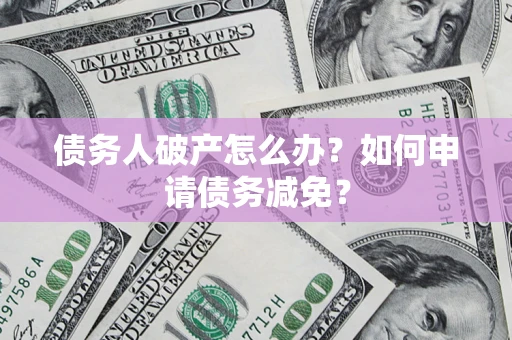 武汉债务人破产怎么办？如何申请债务减免？